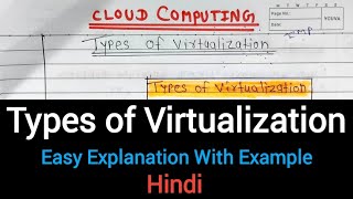 Lec-12 Types of Virtualization in Cloud Computing