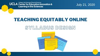 Syllabus Design | CEILS Summer Workshop Series: Teaching Equitably Online