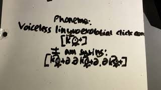 [k͡ǃ̼˖] voiceless linguoexolabial click consonant