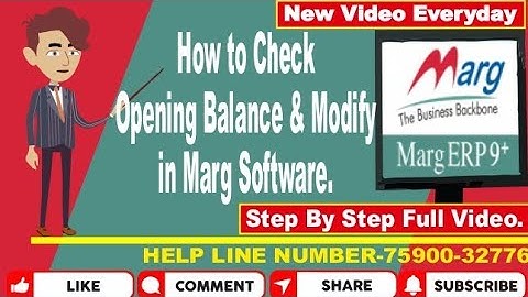 HOW TO CHECK OPENING BALANCE & MODIFY IN MARG SOFTWARE | OPENING BALANCE CHECK IN ERP MARG SOFTWARE.