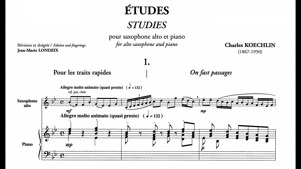 Charles Koechlin - 15 Studies Op. 188 for alto saxophone and piano