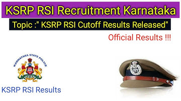 KSRP RSI Official Cutoff Results /KSRP RSI results /RSI /KSRP/KSP/Results of cutoff survey RSI