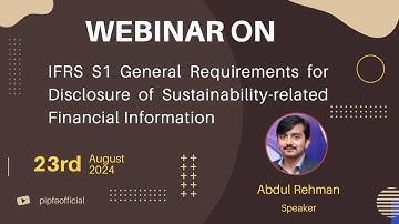 Webinar on IFRS General Requirements for Disclosure of Sustainability-related Financial Information