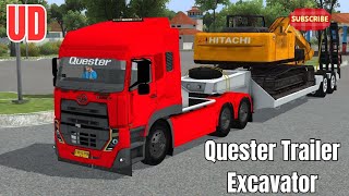 Mod BUSSID - UD Quester Trailer Excavator screenshot 4