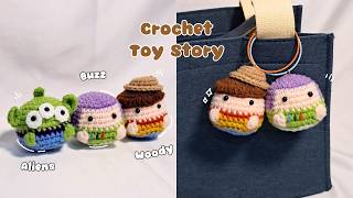 crochet toy story characters : woody, buzz lightyear, alien | crochet tutorial