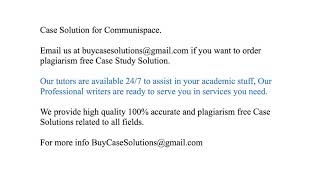 Case Solution Communispace