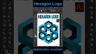 Hexagon Logo Design in Illustrator 🔷 | Easy Tutorial #logo #shorts