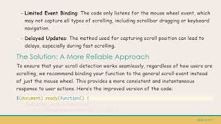 How to Effectively Detect Scroll Position in JavaScript Using jQuery