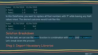 Substitute All Floats for a Single Character in Pandas DataFrame