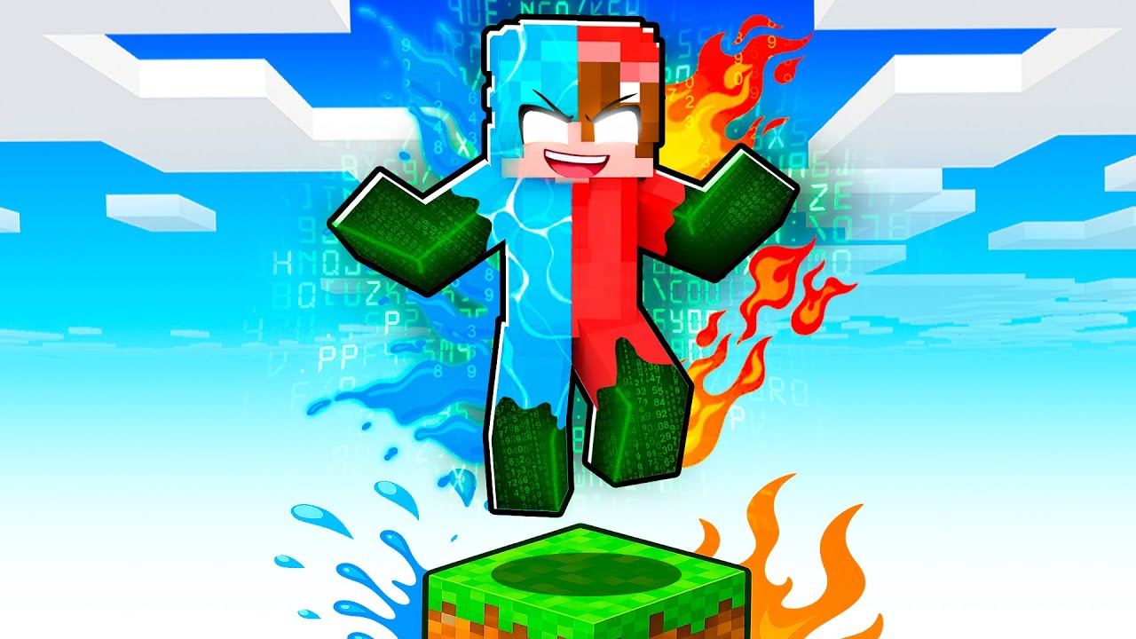 Usé Comandos de ADMIN en UN BLOQUE ELEMENTAL en Minecraft!