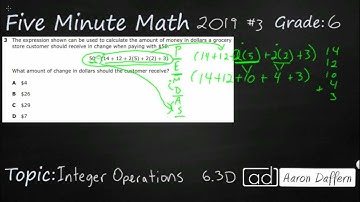 6th Grade STAAR Practice Integer Operations (6.3D - #6)