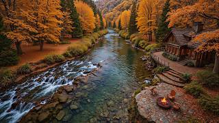 Riverside Autumn Serenity 🍂🔥 Peaceful Piano and Warm Campfire Sounds for Clear Mind & Relaxation screenshot 3