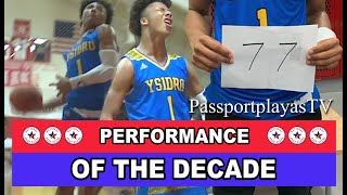 PERFORMANCE of the DECADE goes to Mikey Williams. 15 year old SCORED 77 points!!!