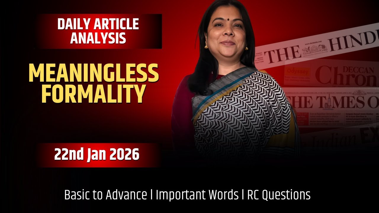Meaningless Formality  22nd Jan 2026 l 