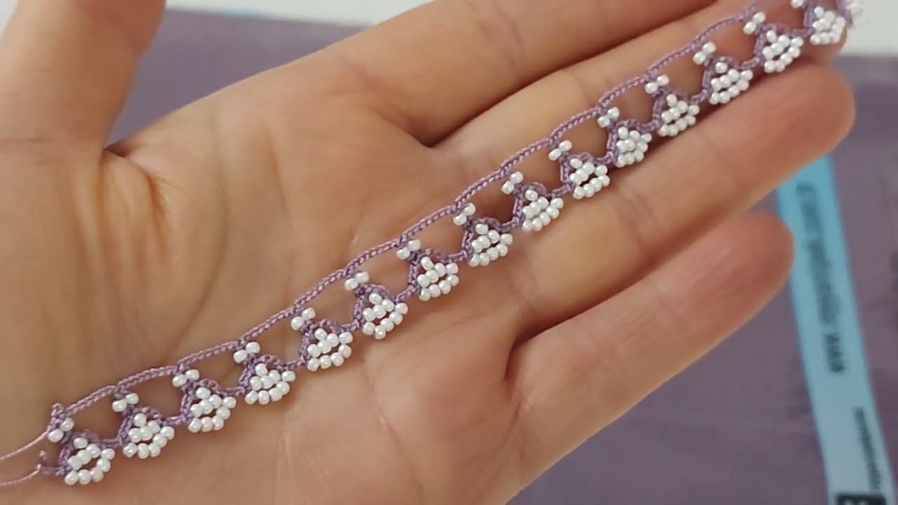 İstek model.💜zincir üzerine yapılan kumboncuk oyası en yeni çıtı pıtı çok güzel tigoya modeli (652.)