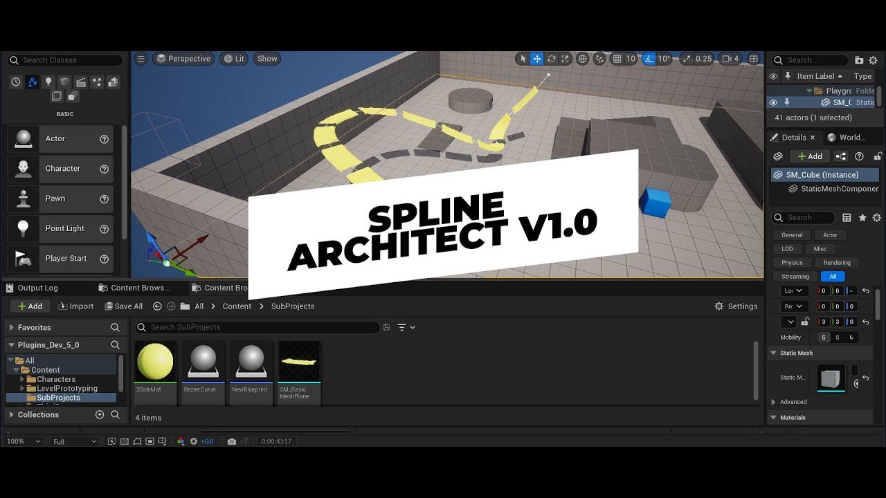 [UNREAL ENGINE] Spline Architect V1.0 Plugin Demo By Algosyntax - YouTube