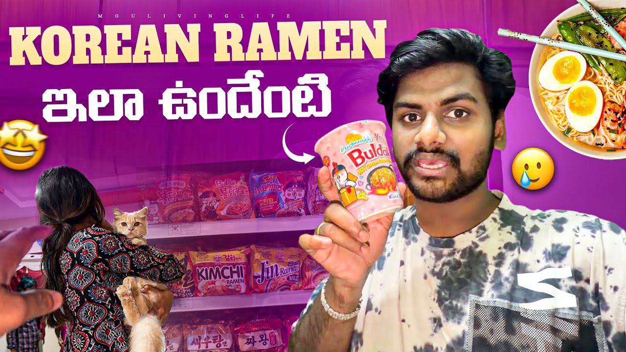 Korean Ramen ఇలా ఉంది ఏంటి?? 🥲 చాలా Days కి Churro ని కలిసాను 😍 MouLiving Life ❤️