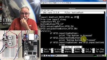 Beaglebone Black LESSON 8: Read Buttons Using GPIO Pins from Python