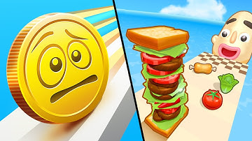 Coin Rush Vs Sandwich Runner - SpeedRun Gameplay Android, iOS #297