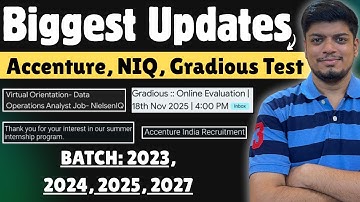 🔥Accenture Internship | NIQ Virtual Session | Gradious Online Test |Off Campus Drive 2023-2027 BATCH