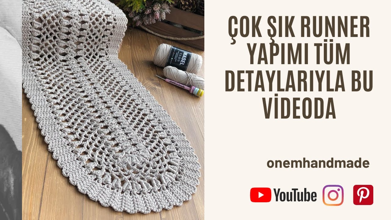 You Will Love It! Runner Making with Lacy Fan Edge Detail, All the Details in This Video