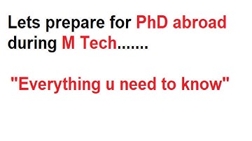 Preparation for PhD abroad during MTech with Rahul