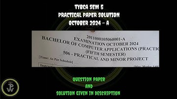 BCA SEM 5 || PRACTICAL PAPER SOLUTION || OCTOBER 2024 ~ A || #bca #vnsgu