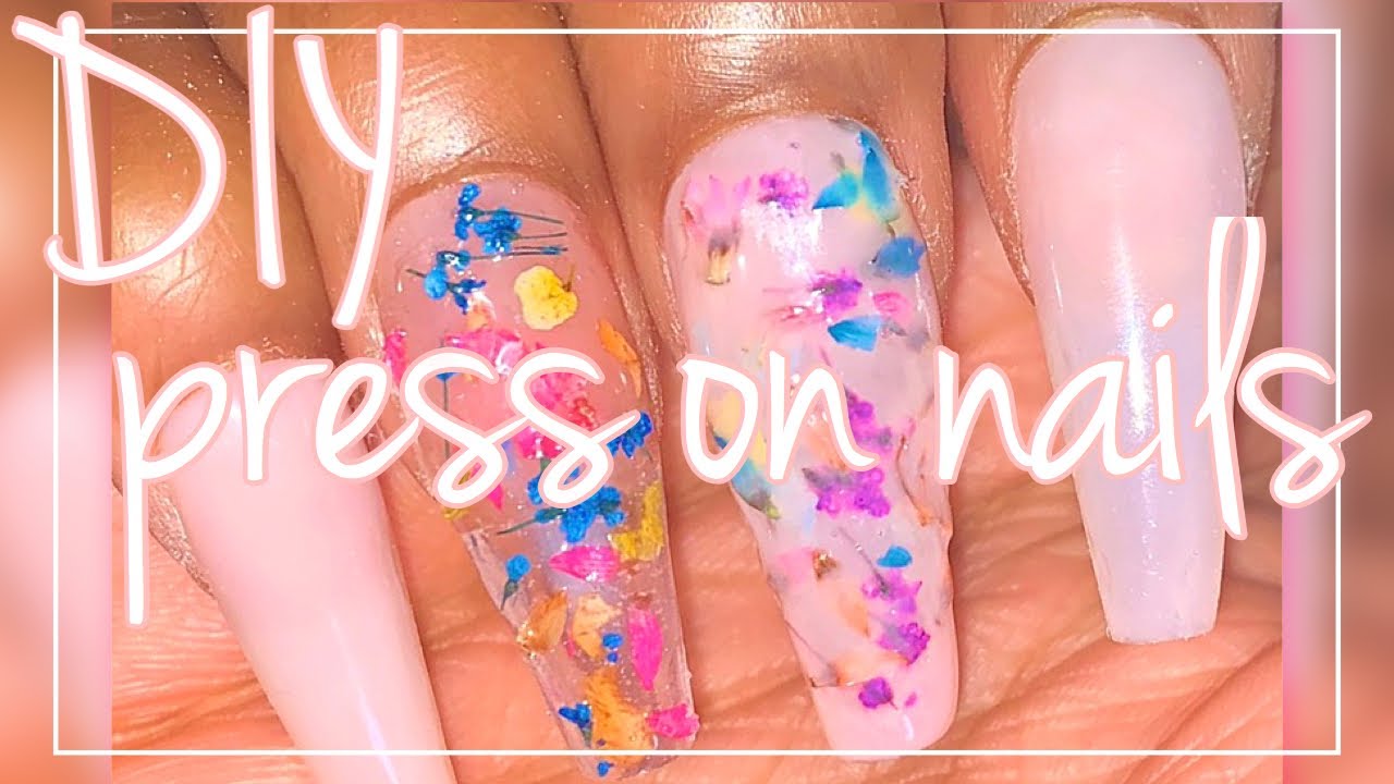 How To Make Custom Press On Nails HOW TO MAKE CUSTOM PRESS ON NAILS | DIY | FLOWER DESIGN | NO GEL | HOW