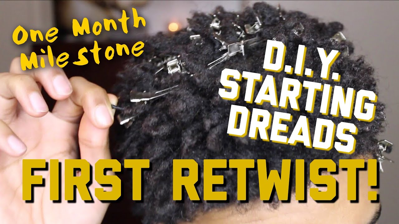 Starting Dreadlocks With A Hair Sponge | FIRST RETWIST (One Month ...
