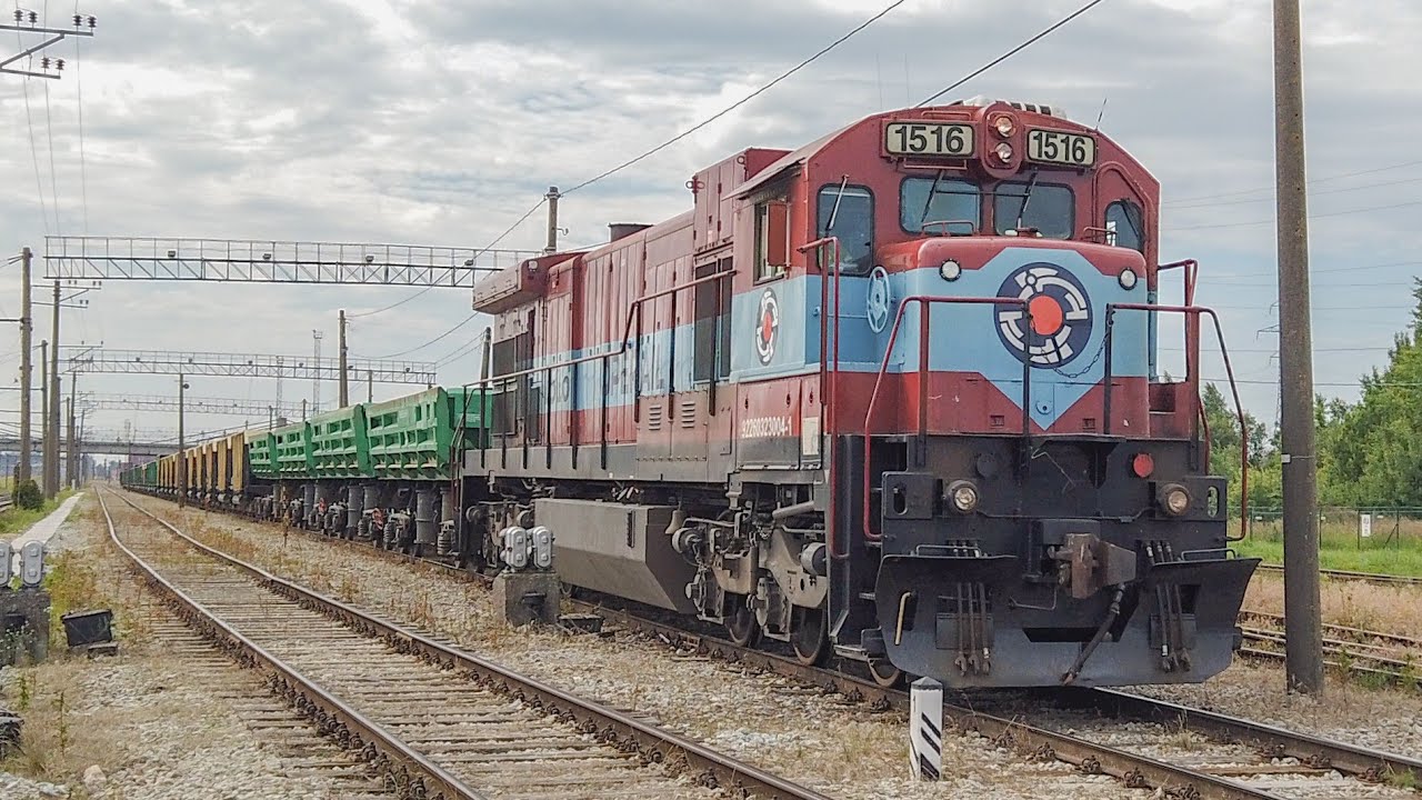 Тифон K3LA в действии - тепловоз C36-7i 1516 в работе / Nathan AirChime K3LA train horn action