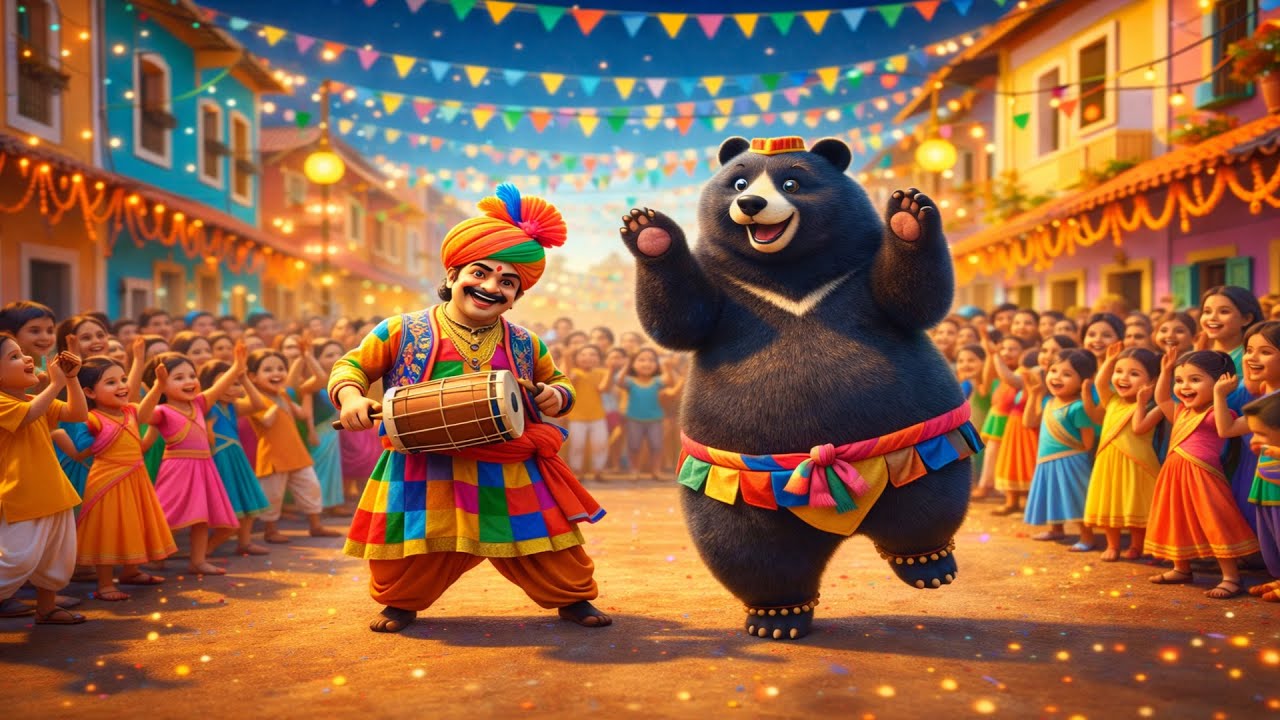 Kalu Madari Aaya 🐻 | Dancing Bear & Dhol Masti | Kids Hindi Rhymes | Tuk Tuk Rhymes HD