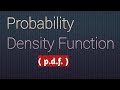 Probability density function  pdf in probability distribution