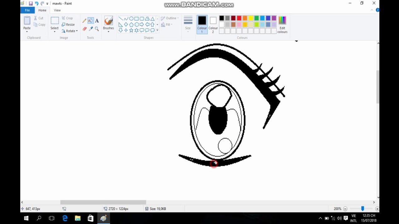 Cách vẽ mắt anime đơn giản trên paint - youtube