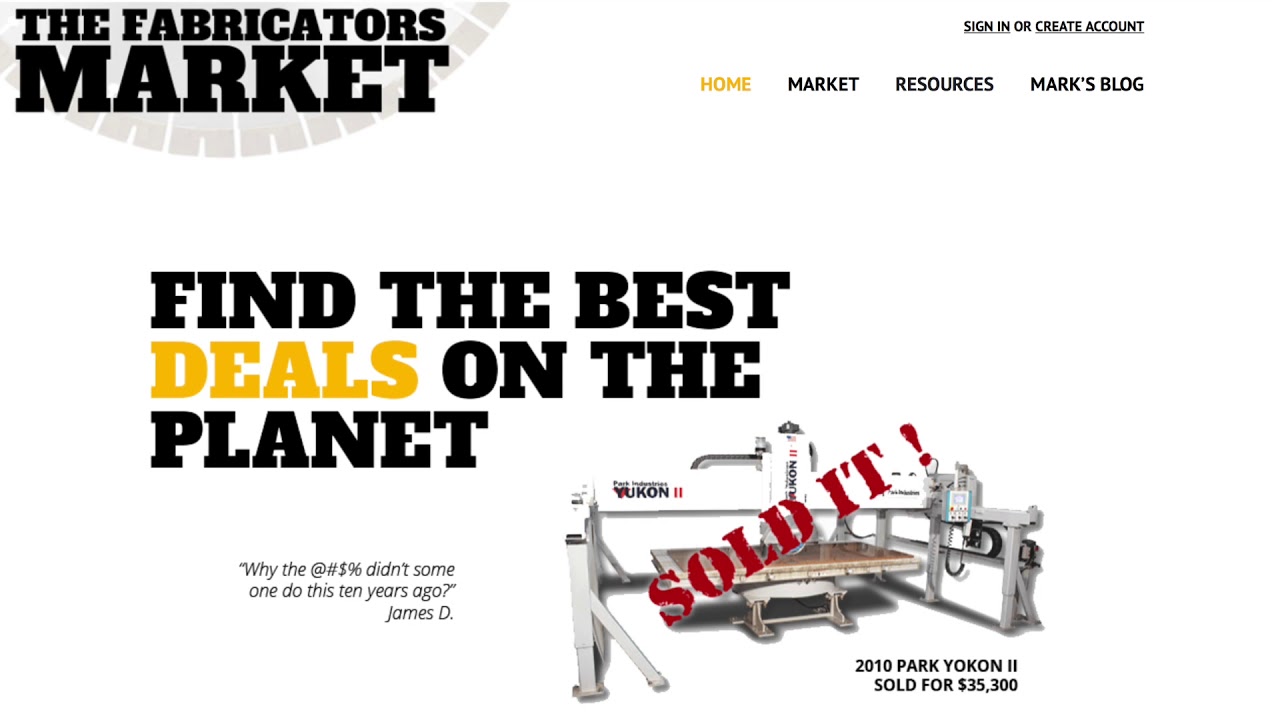 The Fabricators Market - Free Used Stone Machinery and Equipment Listing