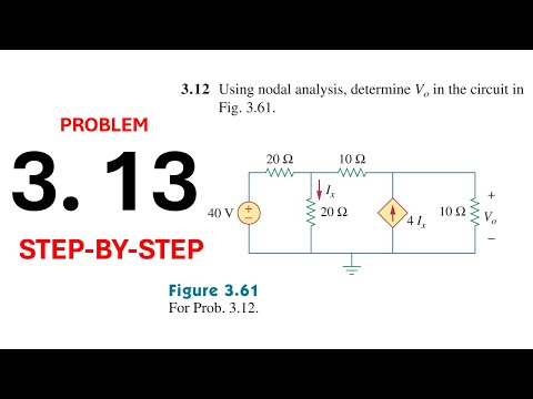 Problem 3.13 Sadiku - Calculate v1 and v2 in the circuit of Fig. 3.62 using nodal analysis