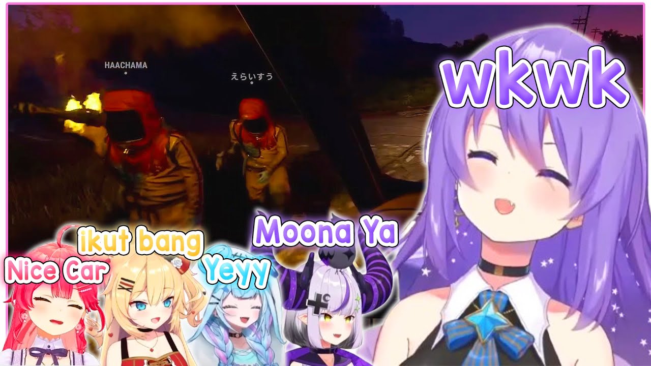 Уморительный момент Муны, когда её беспокоят дети из HoloJP во время езды на машине, создаёт гара...