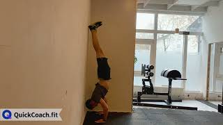Bodyweight Wall Handstand Push Ups | Exercise Demo | Coaching Software | QuickCoach screenshot 5