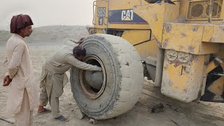 Cat Wheel Loader & Heavy Dump Truck Tire Blowout Repair in the Mountains | Extreme Field Mechanics 🚜