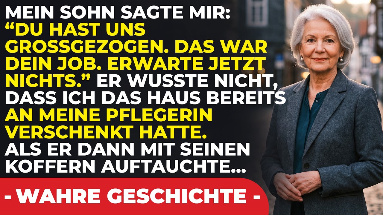 „Du hast uns großgezogen, Mama. Das war deine Aufgabe. Erwarte jetzt nichts zurück.“ Mein Sohn Thomas stand in meiner Küche, die Kisten für den Umzug standen schon auf der Einfahrt, und ich merkte...