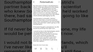 Fragment of a conversation, about Portsmouth, England