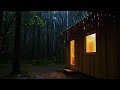 Cozy Forest Cabin Rainstorm 🌧️⚡ Heavy Rain &amp; Thunder Sounds for Deep Sleep Tonight