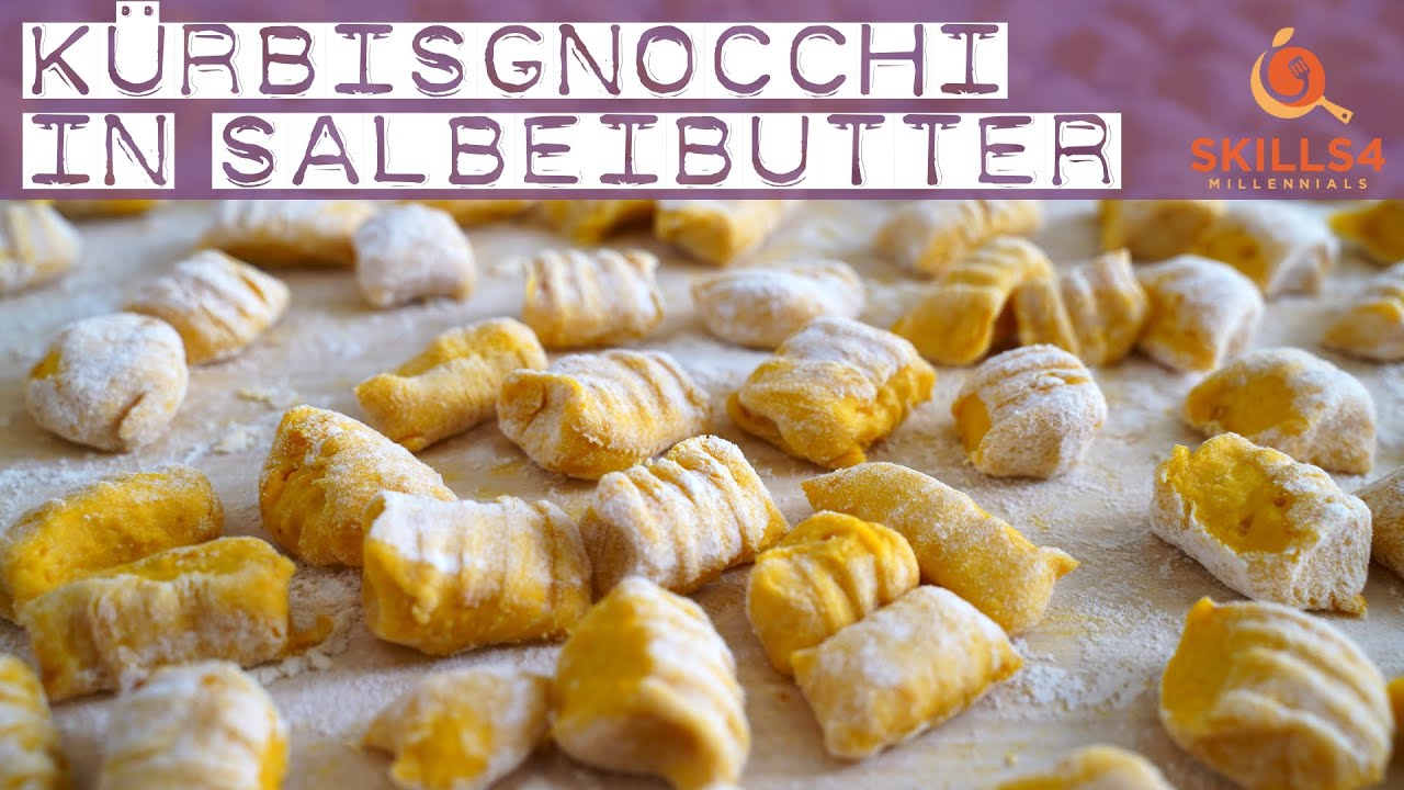 Hokkaido Kürbis Gnocchi selber machen in Salbeibutter | Rezept | 4K