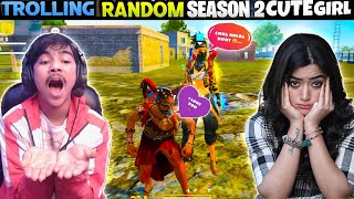 Trolling random golden season 2 cute girl on Ranked match😱 Garena free fire