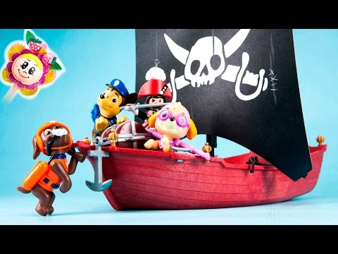 La PATRULLA CANINA al abordaje del BARCO PIRATA con su lancha motora I Paw  patrol en español 