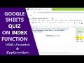 Google Sheets Quiz on INDEX function | Spreadsheet Quiz | Google Sheets Functions