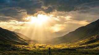 God Rays Through Storm Clouds ASMR 4K - Cinematic Mountain Light for Meditation