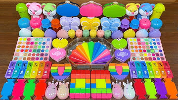 RAINBOW slime!!! Mixing random into GLOSSY slime!!!Satisfying Slime Video #271