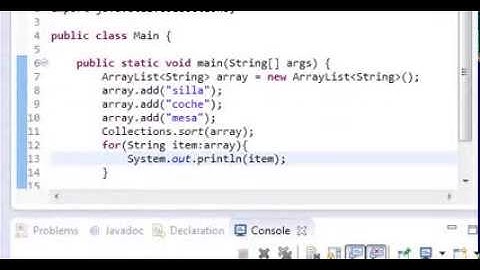 Tutoriales de programación Java - Ordenar ArrayList de strings