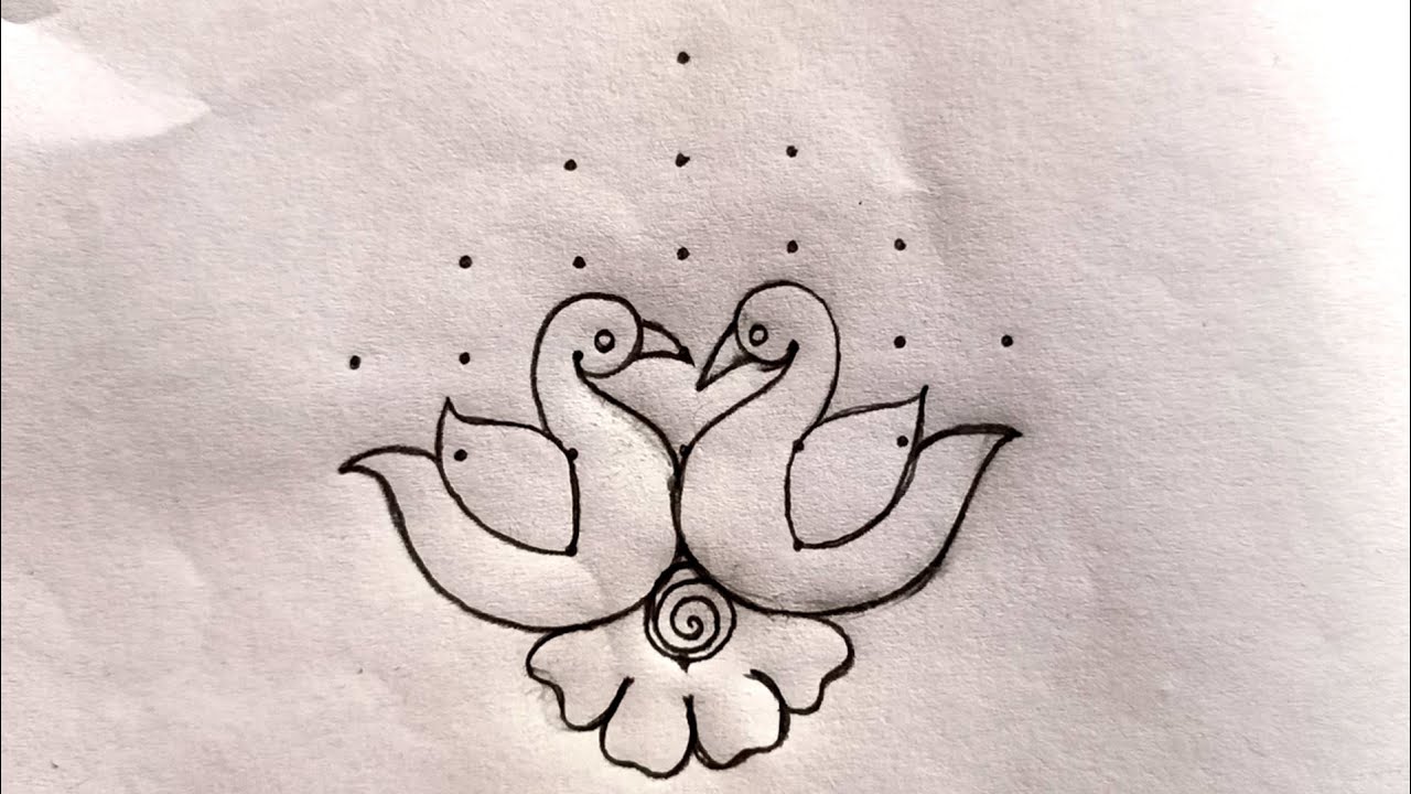 Ugadi special rangoli designs/Simple rangoli designs 7dots/kolam designs/birds rangoli/muggulu