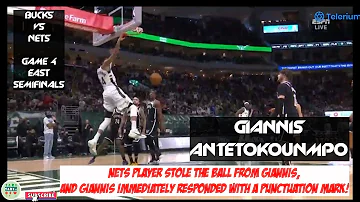 PUNCTUATION MARK PLAY FROM GIANNIS | BUCKS VS NETS GAME 4 | WEST SEMIFINALS 2021 NBA PLAYOFFS